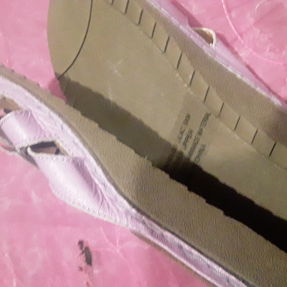 Leather Lavender Slides - Picture 8 of 8